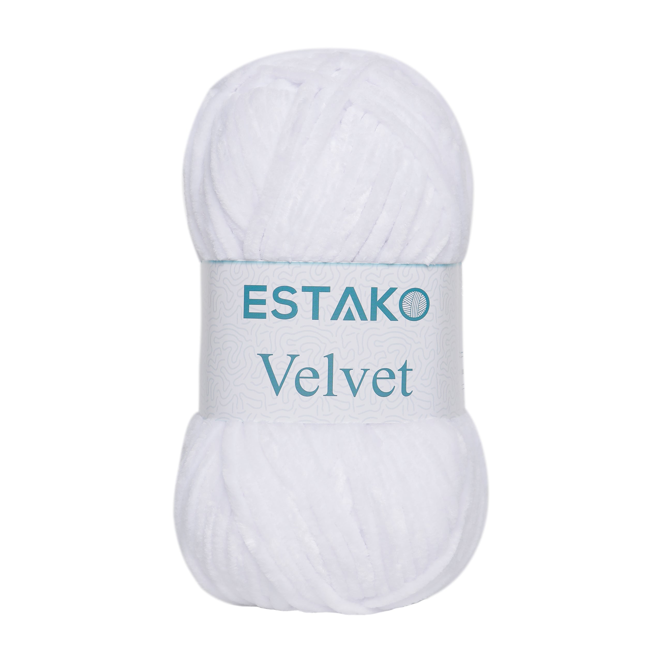 Estako Velvet, a plush polyester chenille yarn used for soft, cuddly amigurumi toys.