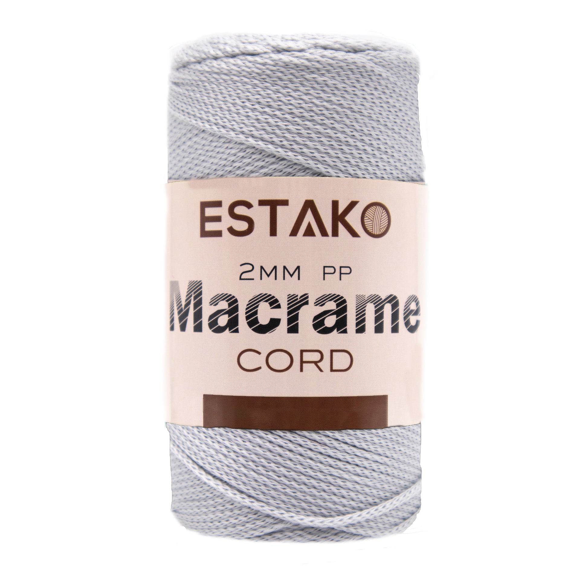 2 mm PP Macrame 3060 - Light Grey yarn — Estako Yarns