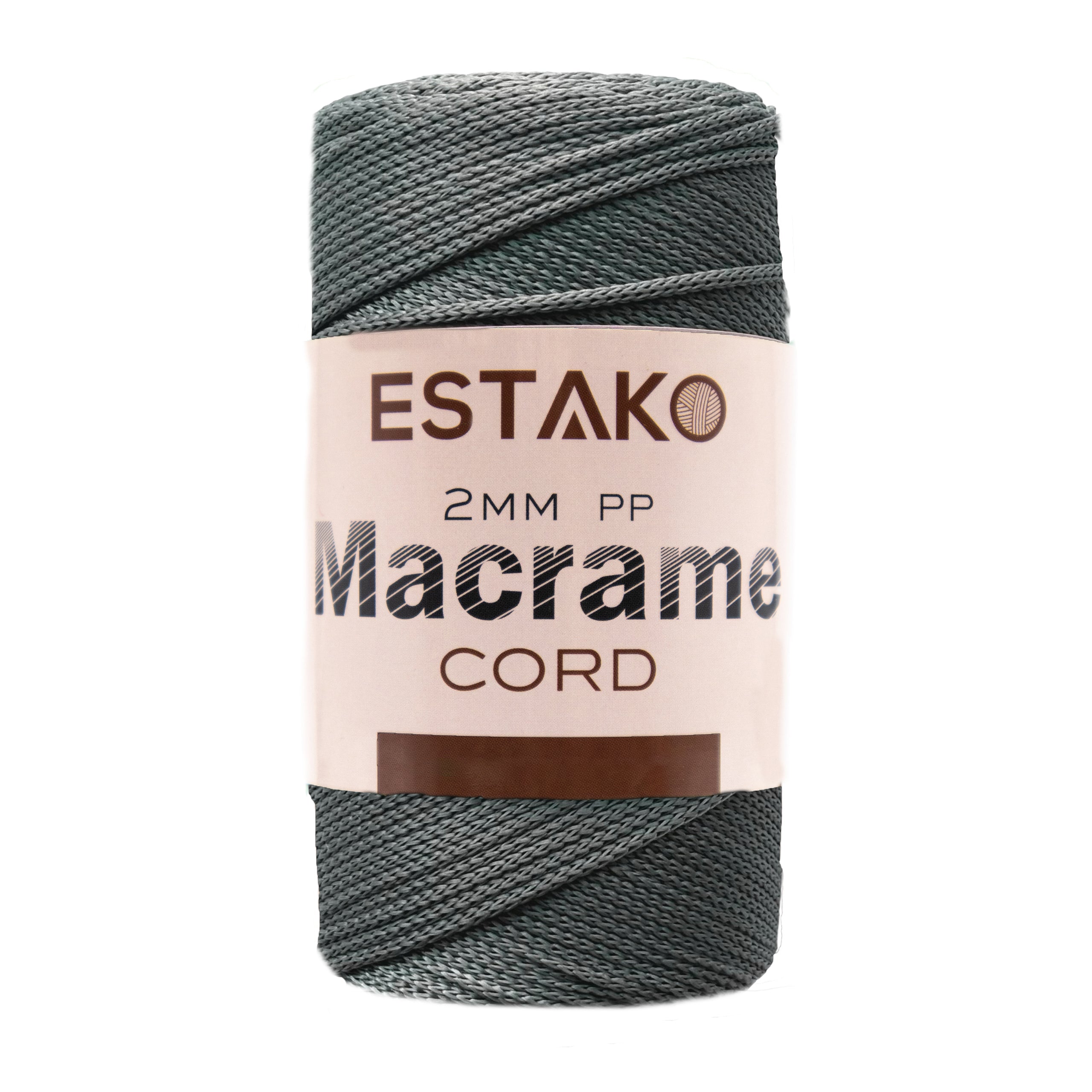 2 mm PP Macrame 3064 - Grey yarn — Estako Yarns