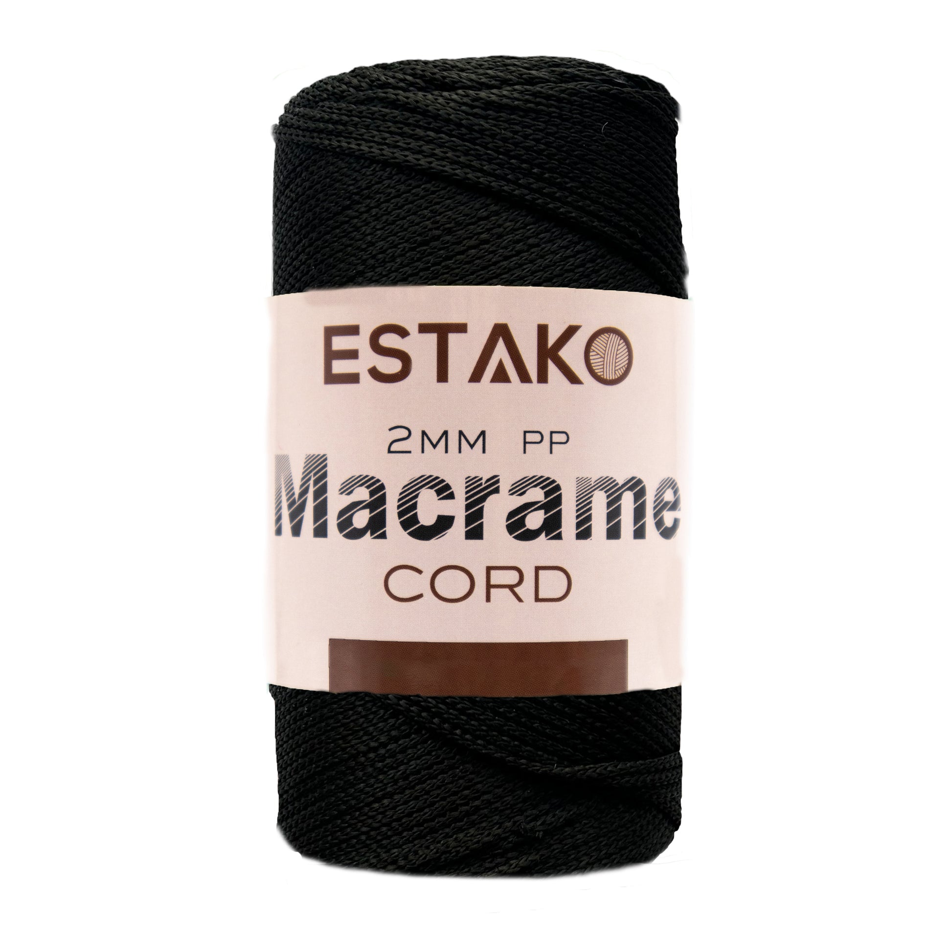 2 mm PP Macrame 3270 - Black yarn — Estako Yarns