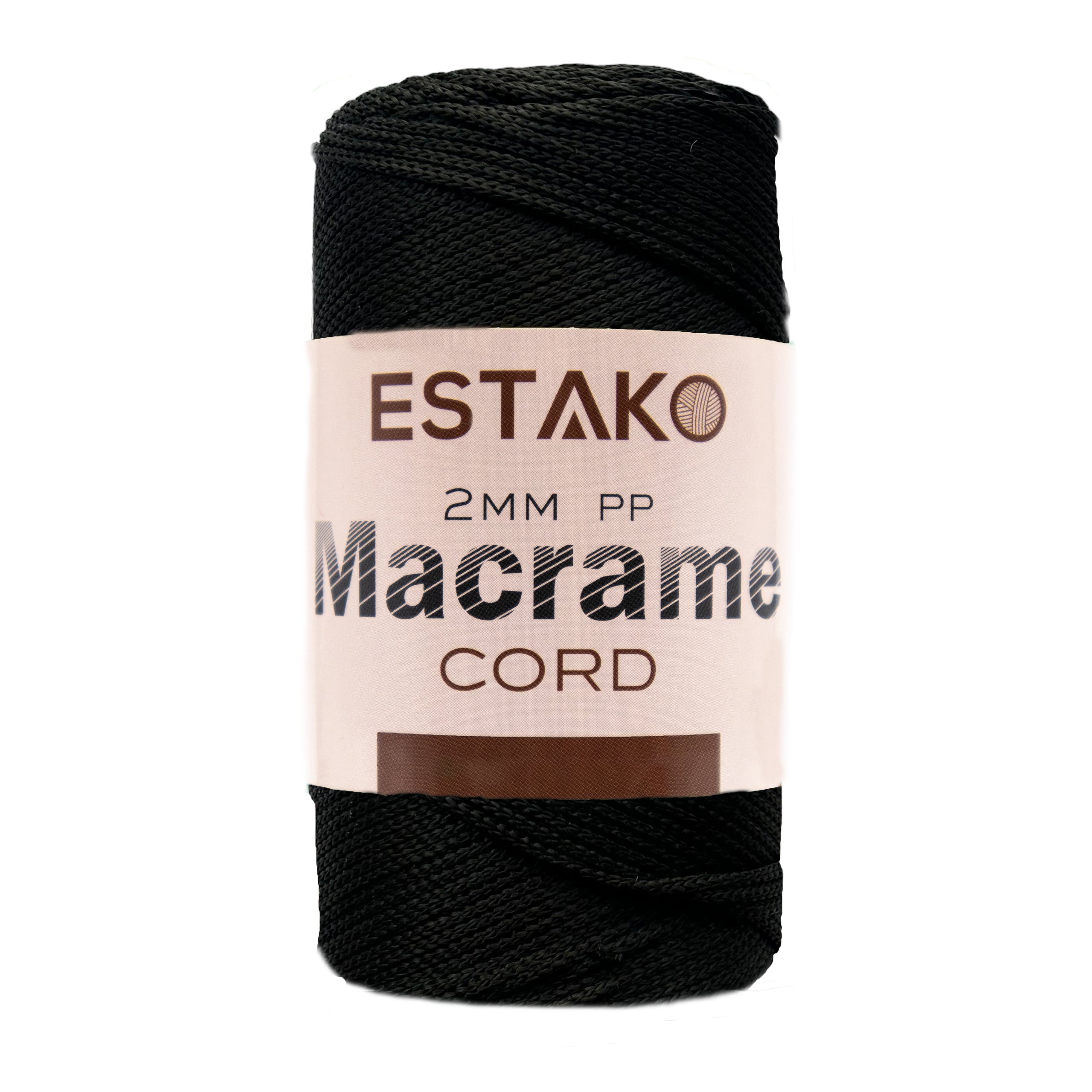 2 mm PP Macrame 3270 - Black yarn — Estako Yarns