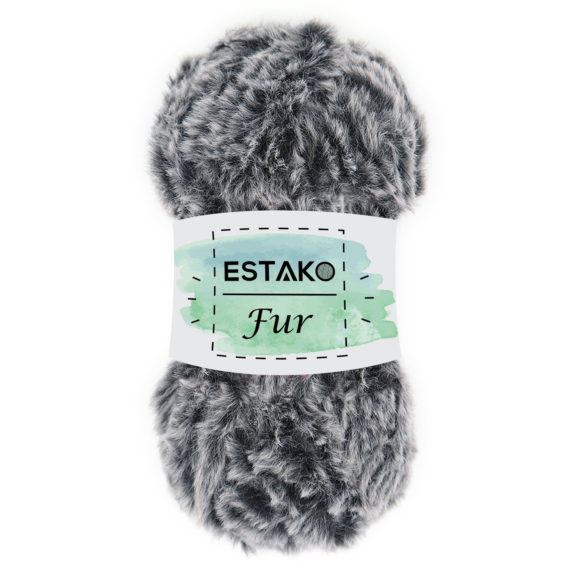 Fur 40907 - Black Grey yarn — Estako Yarns