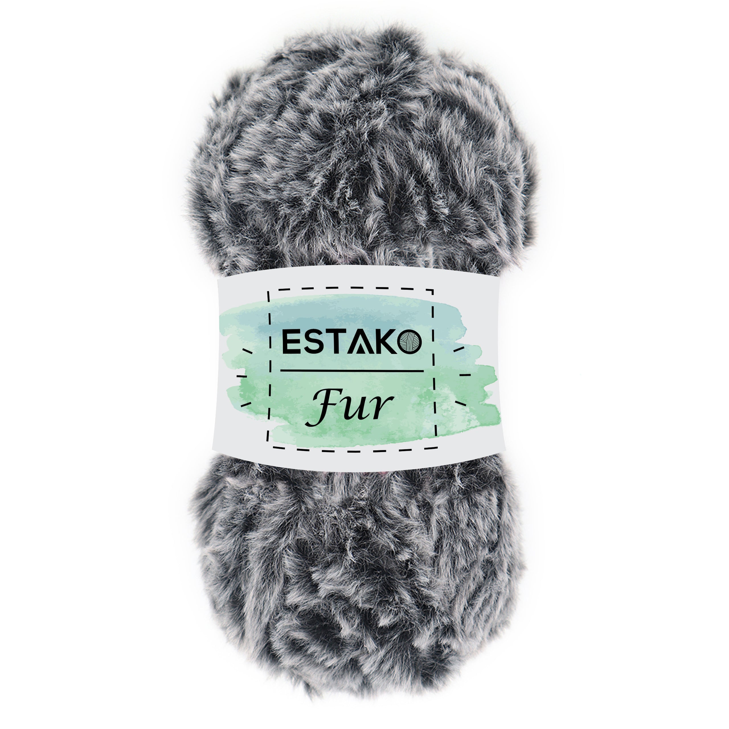 Fur 40907 - Black Grey yarn — Estako Yarns
