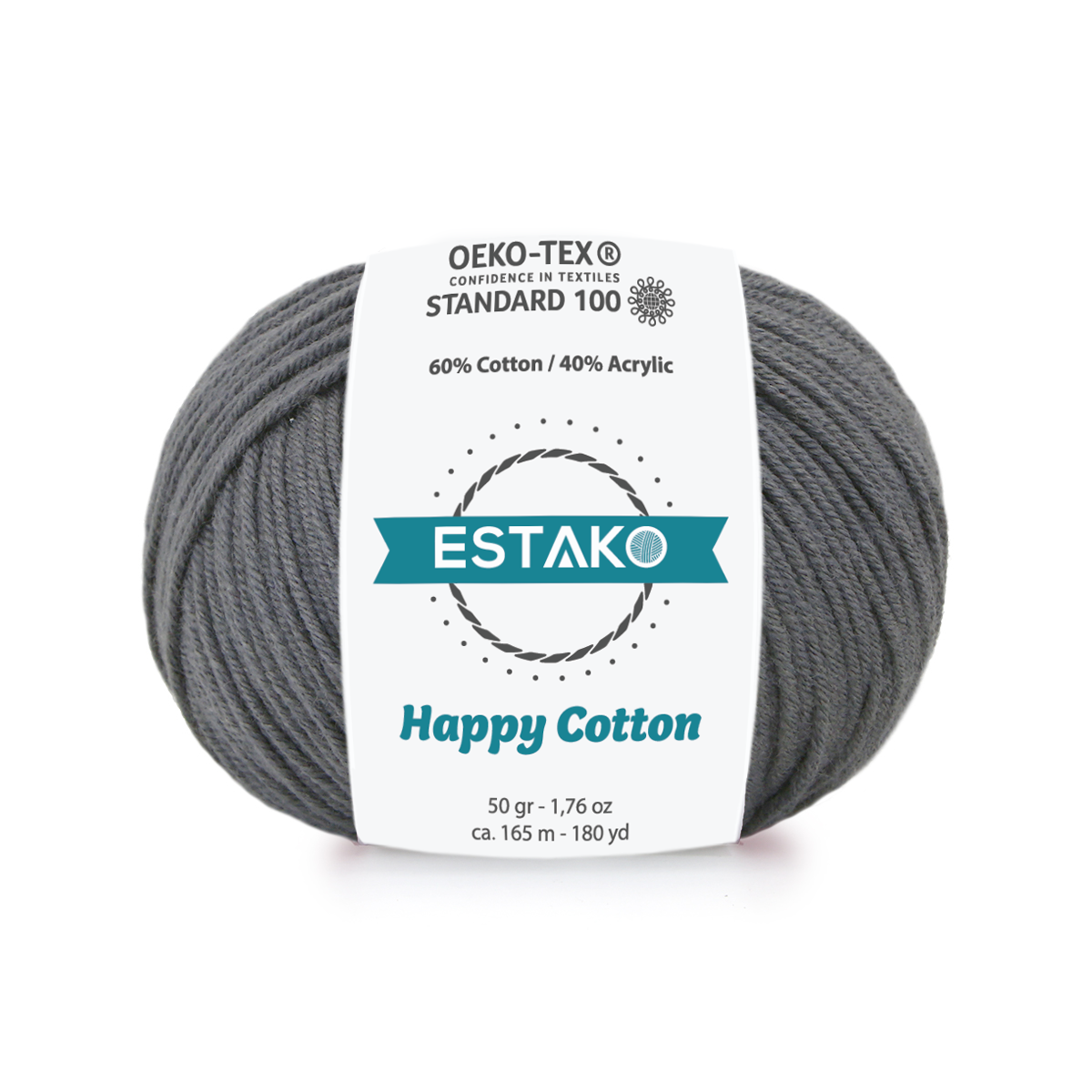 Happy Cotton 4140 - Dark Grey yarn — Estako Yarns