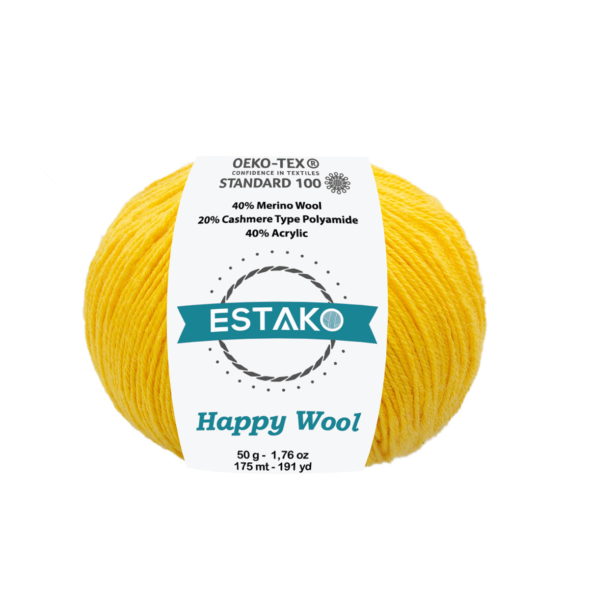 Happy Wool 8012 - Yellow yarn — Estako Yarns