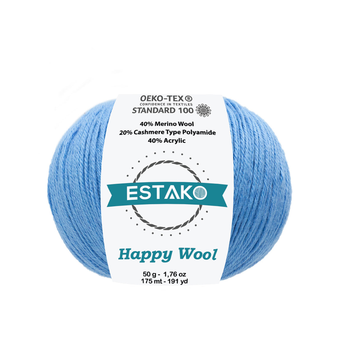 Happy Wool 8013 - CornFlower Blue yarn — Estako Yarns