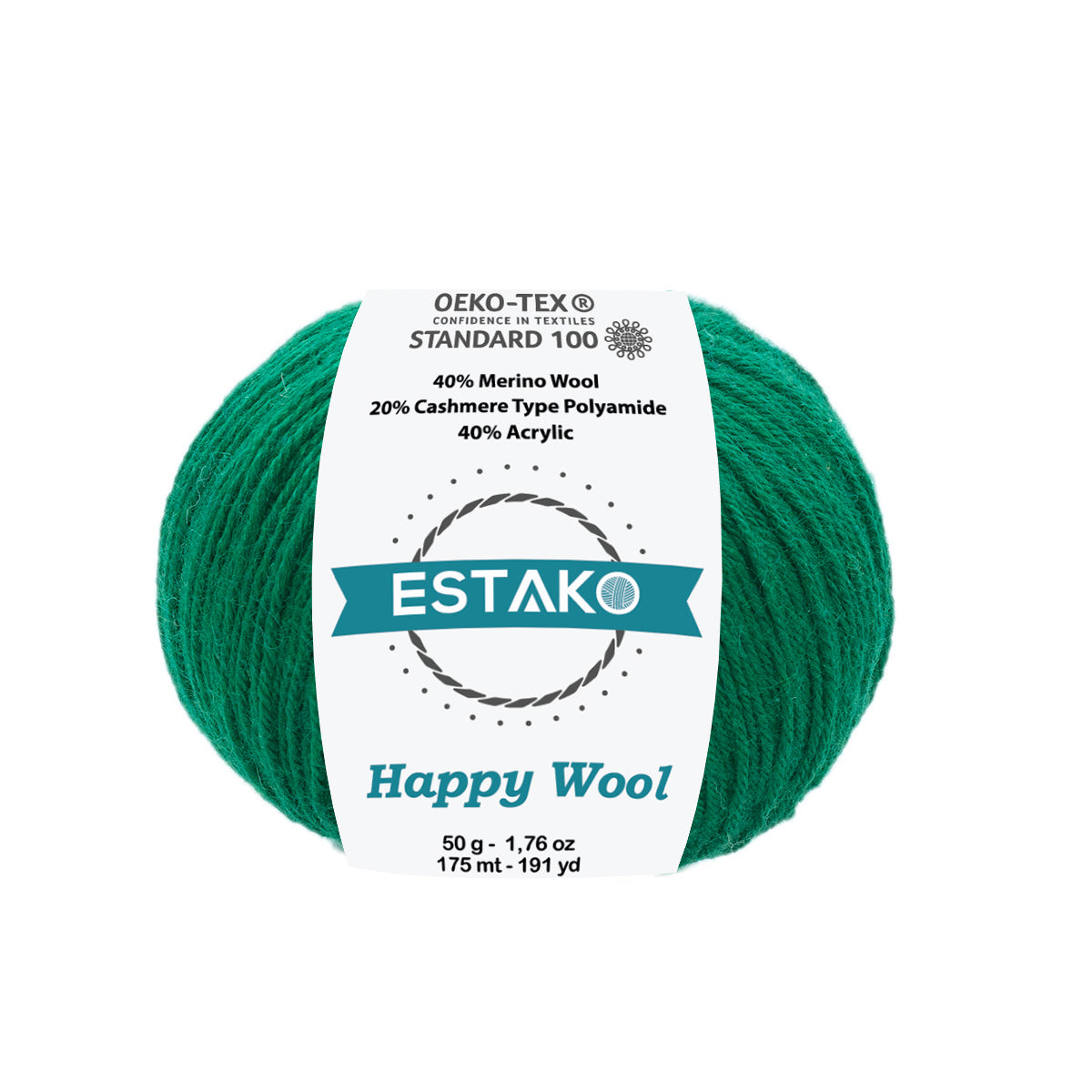 Happy Wool 8014 - Dark Green yarn — Estako Yarns