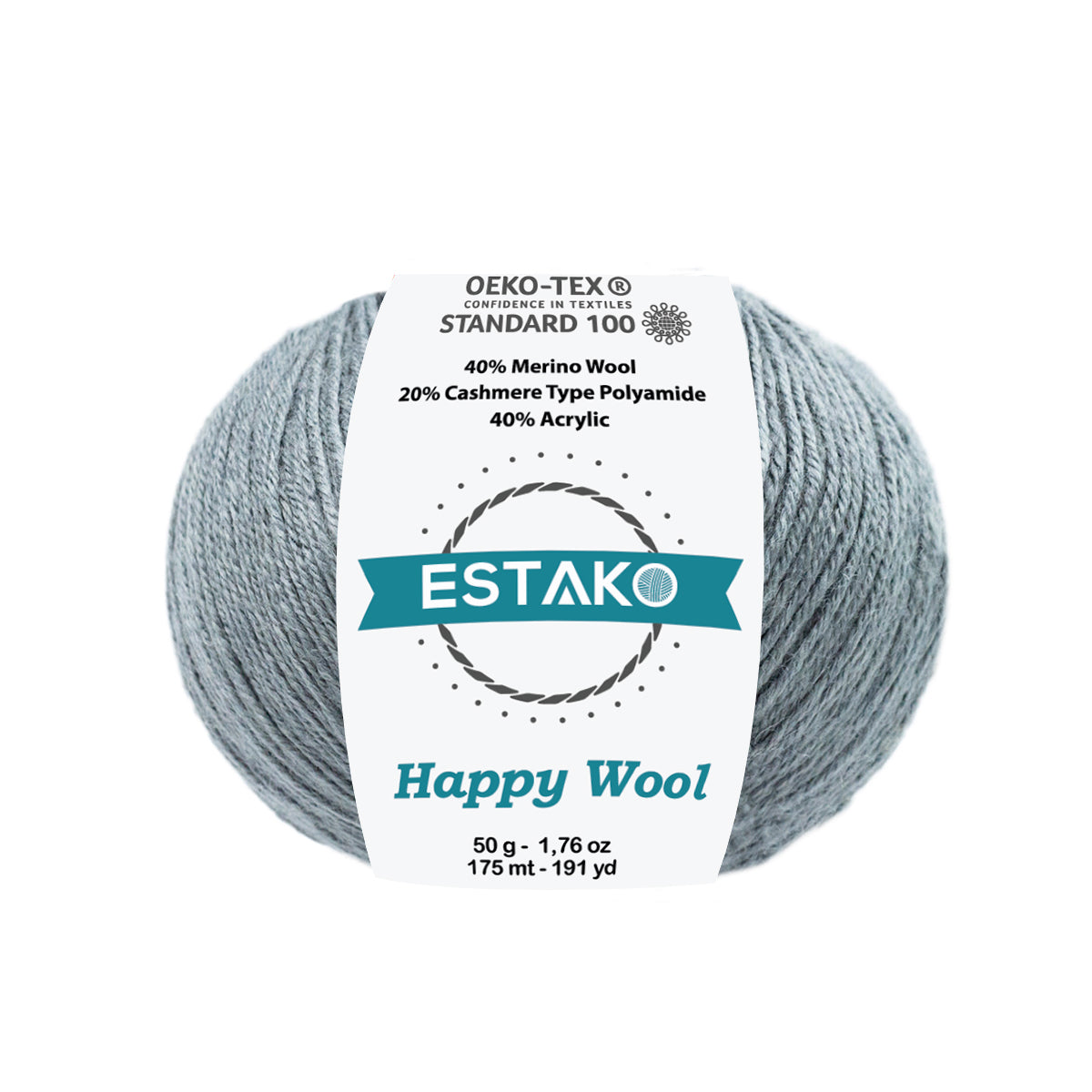 Happy Wool 8018 - Grey yarn — Estako Yarns
