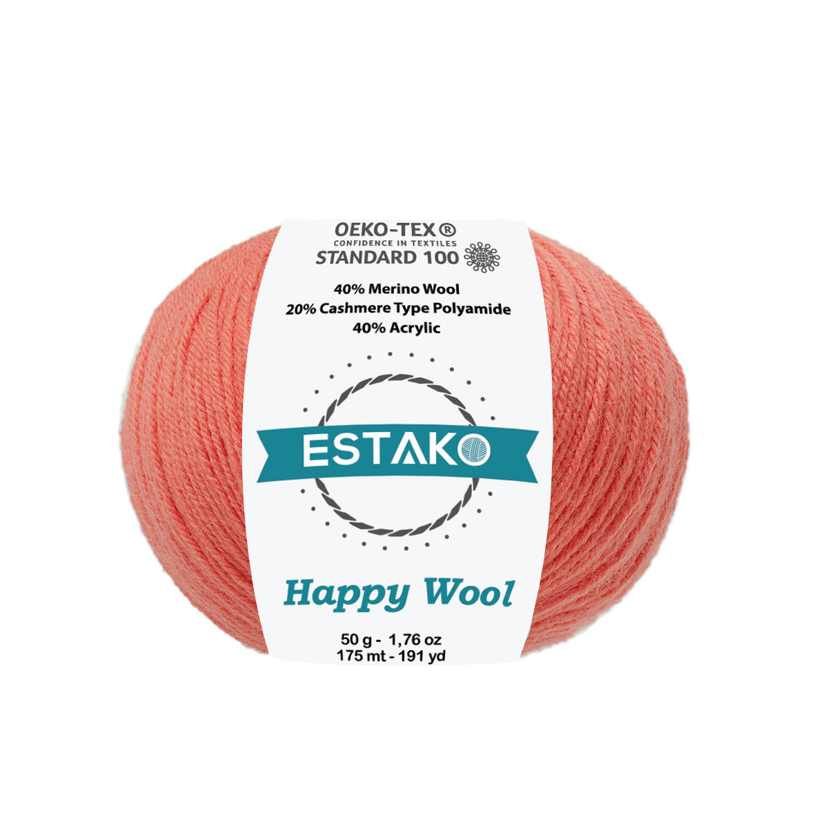 Happy Wool 8019 - Coral yarn — Estako Yarns