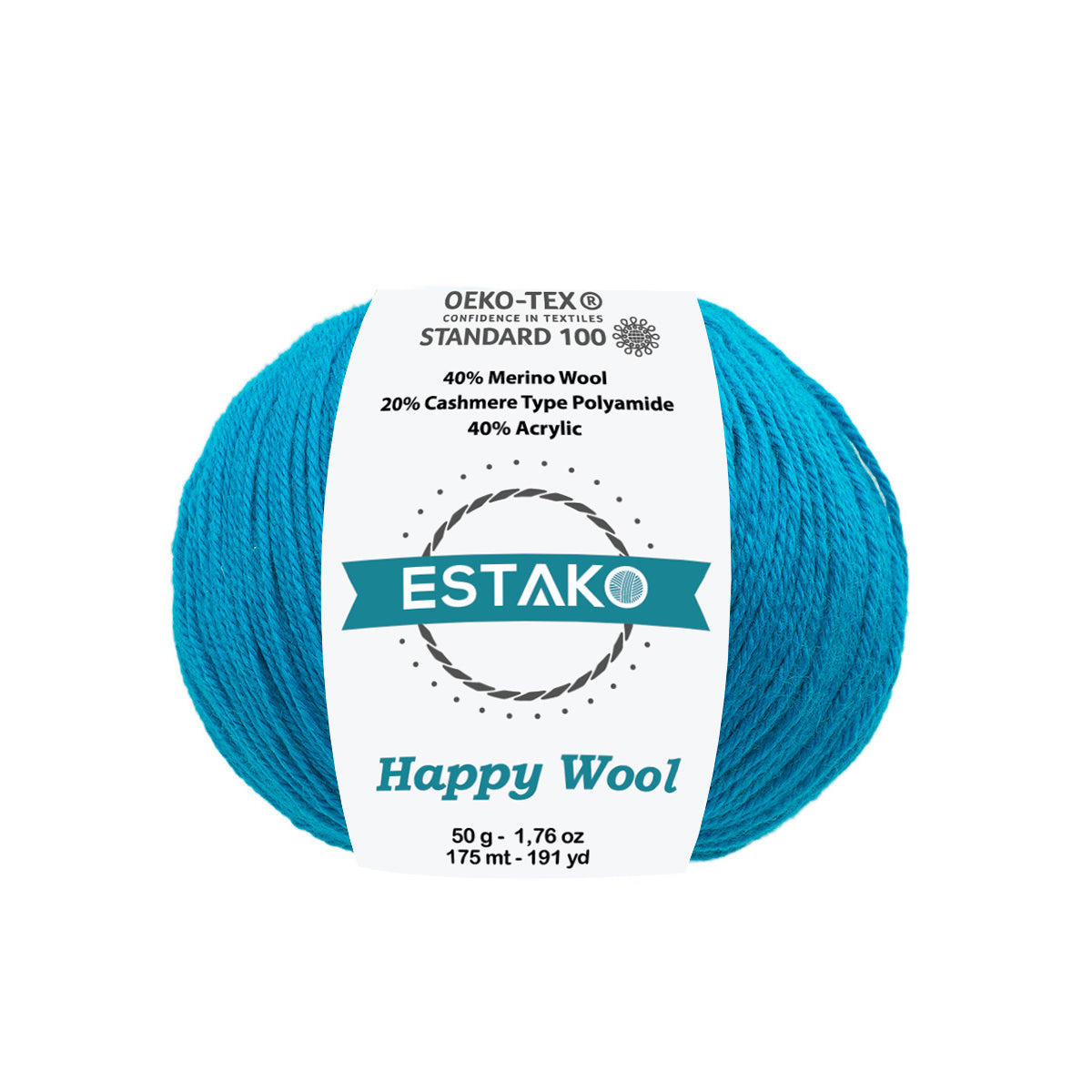 Happy Wool 8022 - Dark Turquoise yarn — Estako Yarns