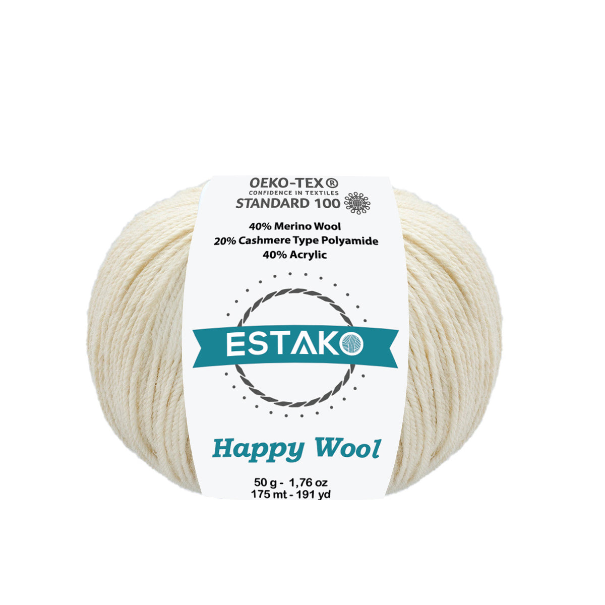 Happy Wool 8029 - Ecru yarn — Estako Yarns