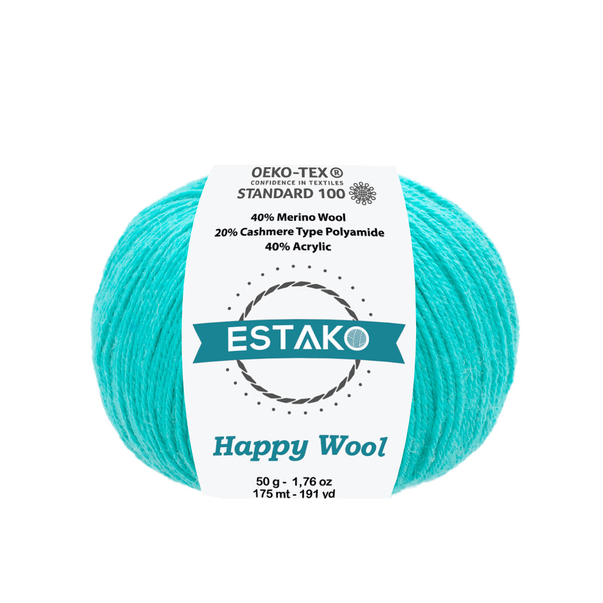 Happy Wool 8032 - Turquoise yarn — Estako Yarns