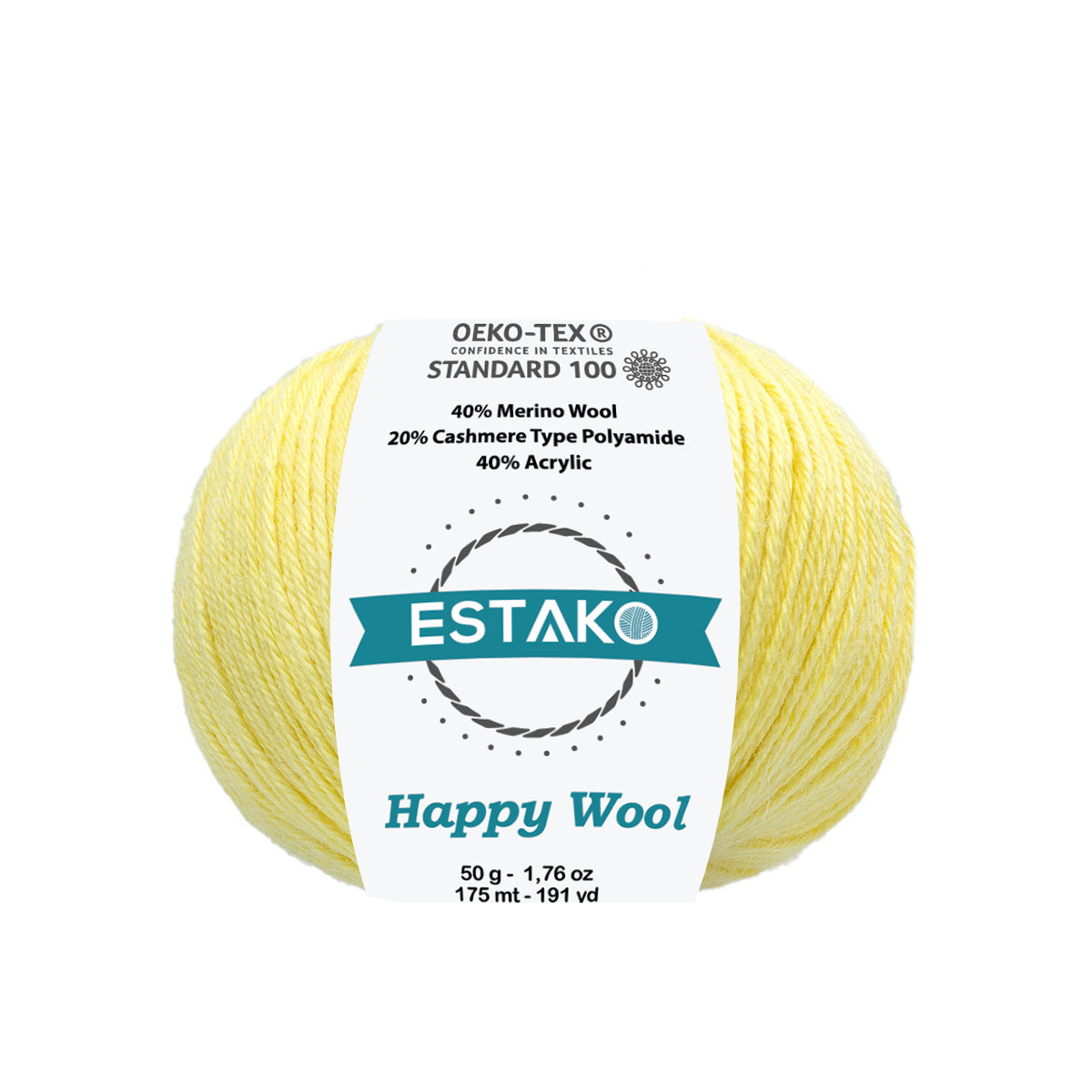 Happy Wool 8033 - Lemon yarn — Estako Yarns