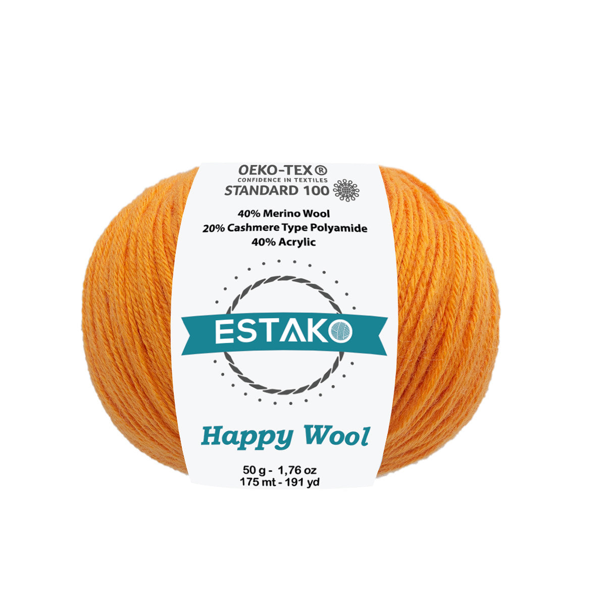 Happy Wool 8037 - Yellow Orange yarn — Estako Yarns