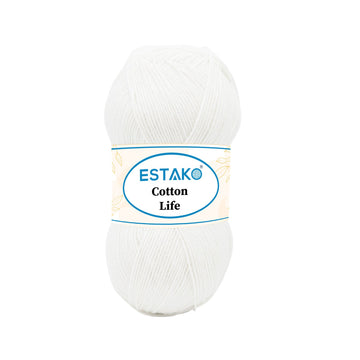 Cotton Life 1002 - White yarn | Estako Yarns